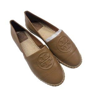 Tory Burch Womens New Benton Espadrille Royal Tan Leather Size 8